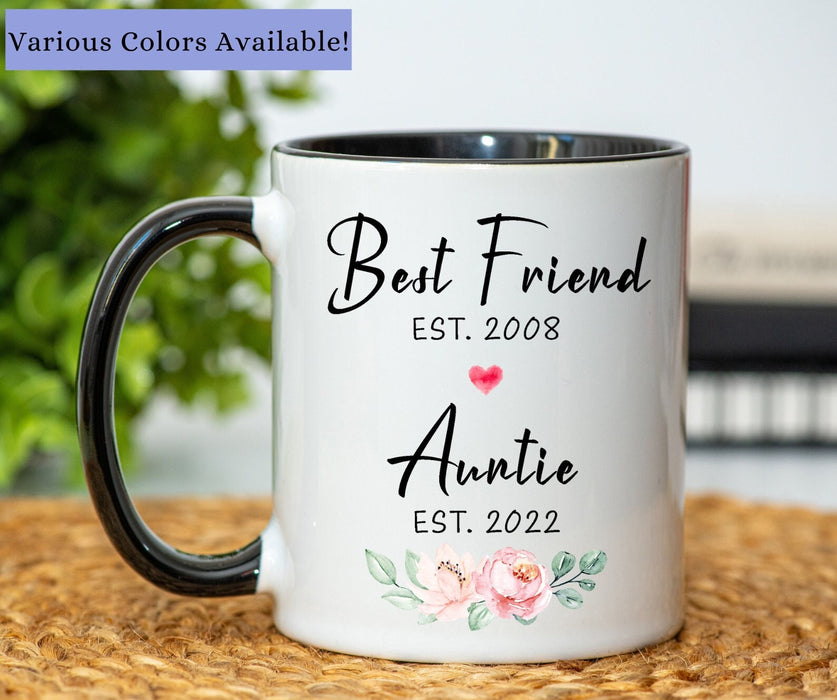 Personalized Coffee Mug For Aunt From Niece Nephew Bests Friend Est Pink Florals Custom Name Gifts For Christmas
