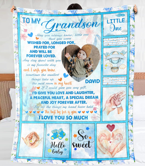 Personalized To My Grandson Blanket From Grandparents Day Spent With You Is My Favorite Day Custom Name Birthday Gifts