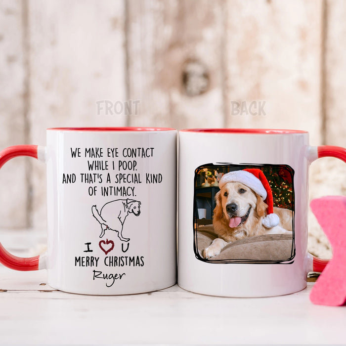 Personalized Coffee Mug Gifts For Dog Owners Funny Cute We Make Eye Contact Santa Custom Name Accent Cup For Birthday