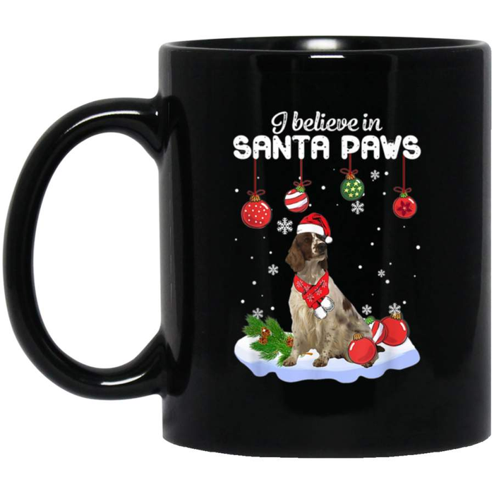 Personalized Coffee Mug Gifts For Pet Lovers I Believer Funny Santa Setter Claus Paws Custom Name Black Cup For Birthday
