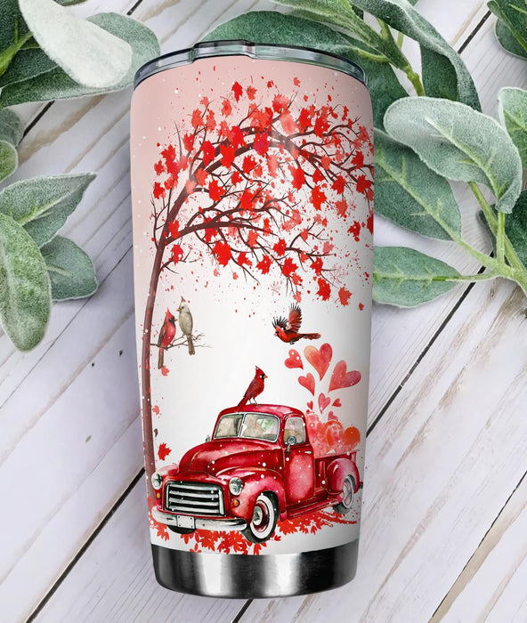 Personalized To My Wife Tumbler From Husband Red Truck I Wish Turn Back Time Custom Name Travel Cup Gifts For Christmas
