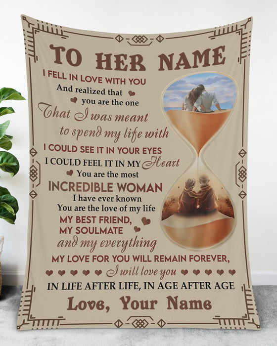 Personalized To My Girlfriend Blanket Gifts From Boyfriend You Are The Love Of Life Hourglass Custom Name For Birthday