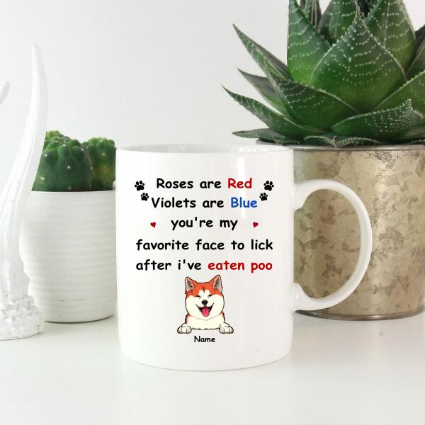 Personalized Coffee Mug Gifts For Dog Owners You're Our Favorite Face To Lick Paws Custom Name White Cup For Christmas