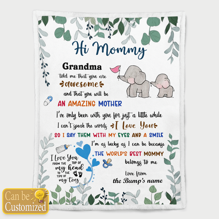 Personalized Blanket For First Time Mom Elephants Grandma Told Me That Custom Name Gifts For First Mothers Day Birthday