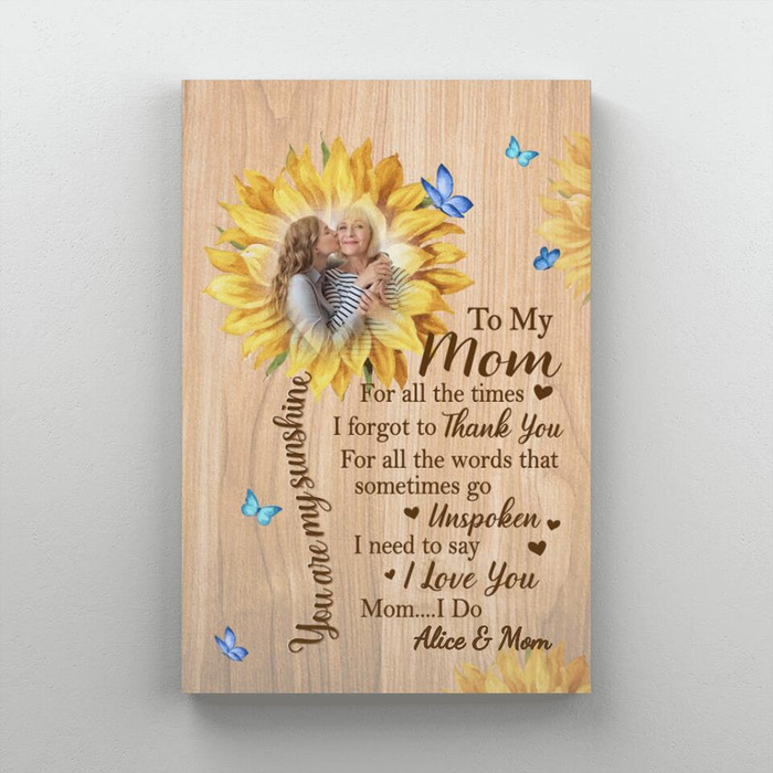 Personalized Canvas Wall Art For Mom From Kids I Need To Say I Love You Sunflower Custom Name & Photo Poster Home Decor
