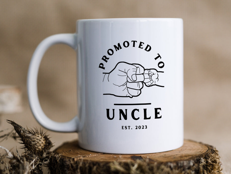 Personalized New Uncle Coffee Mug From Niece Nephew Baby Reveal Promoted To Uncle Fist Bump Custom Year Christmas Gifts
