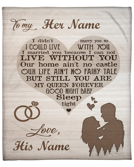 Personalized To My Girlfriend Blanket Gifts From Boyfriend Heart Wordart Rings Couple Romantic Custom Name For Christmas
