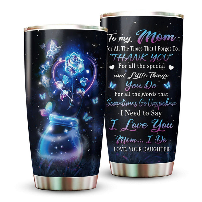 Personalized Tumbler Roses Flower Thanks For All Special Gifts For Mom Custom Name Travel Cup For Birthday