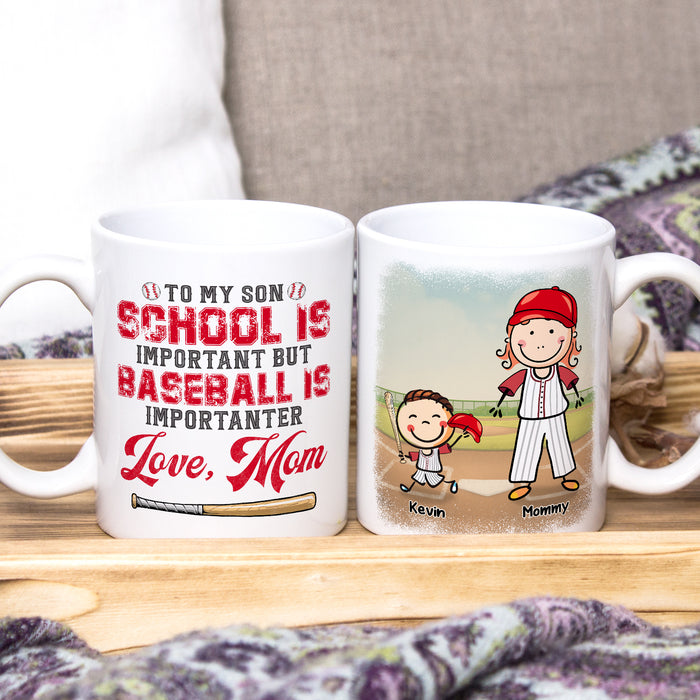 Personalized Ceramic Coffee Mug For Baseball Lovers To Son Daughter Cute Kid Print Custom Name 11 15oz Cup