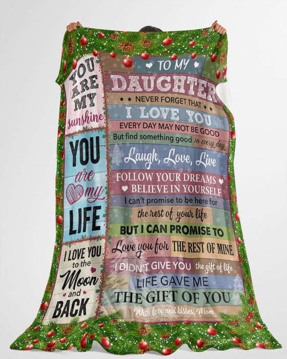 Personalized Blanket To My Daughter From Mom I Love You To The Moon And Back Custom Name Christmas Blanket