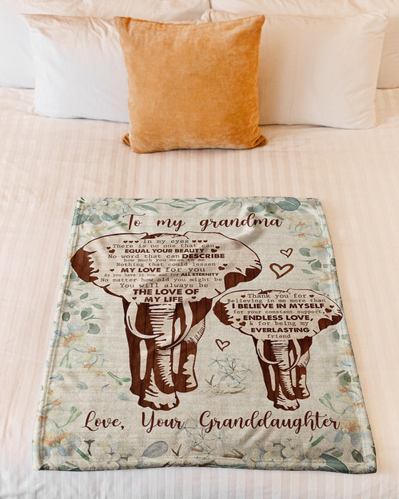 Personalized To My Grandma Blanket From Grandchild Elephant Always Be The Love Of Life Custom Name Gifts For Christmas