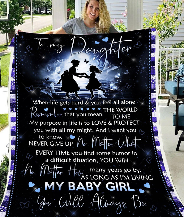 Personalized Lovely Blanket To My Daughter Mom & Baby Girl Dancing Fleece Blankets Custom Name