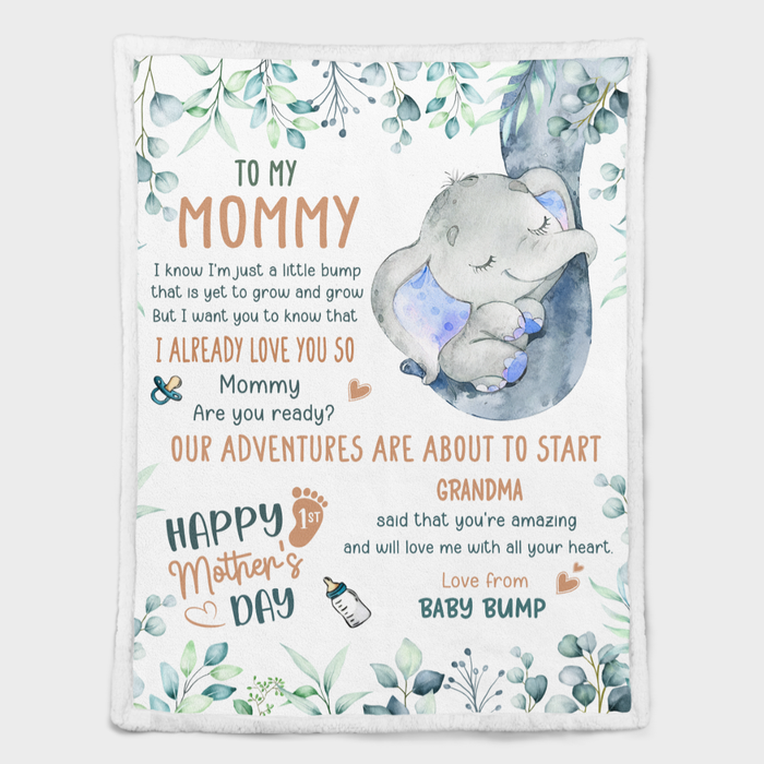 Personalized Blanket For First Time Mom I Already Love You So Cute Elephant Custom Name Gifts For First Mothers Day