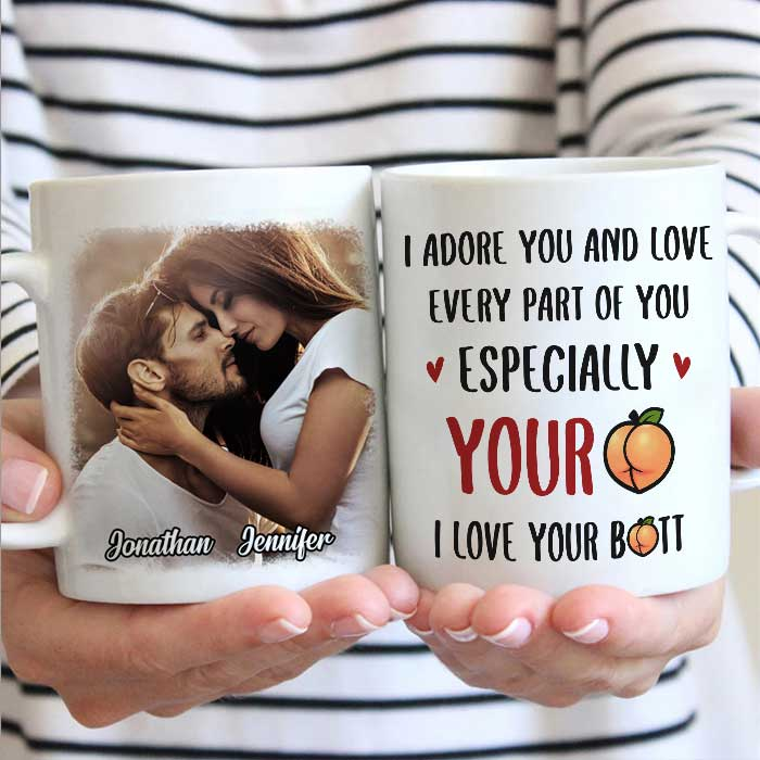 Personalized Coffee Mug Gifts For Couple I Adore You And Love Every Part Of You Custom Name White Cup For Anniversary