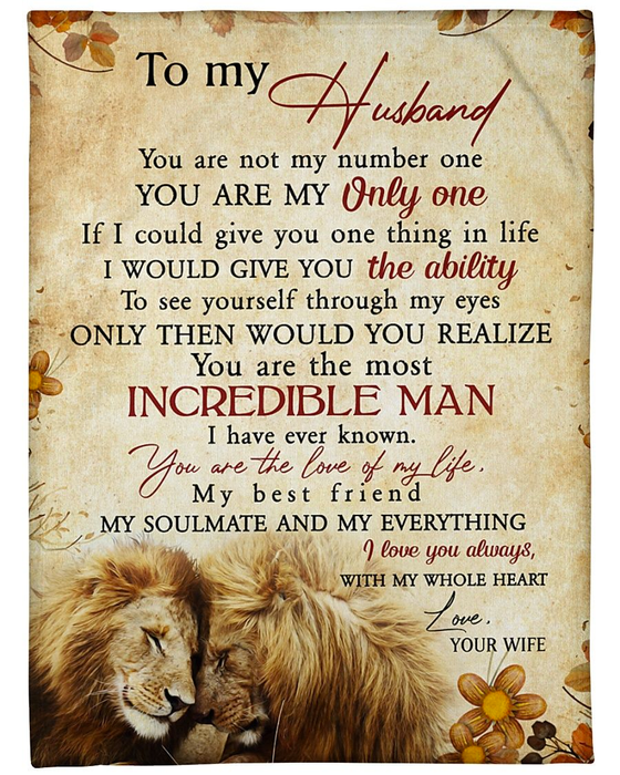 Personalized Rustic Blanket To My Husband You Are Not My Number One Print Lion Couple Custom Name Valentine Blankets