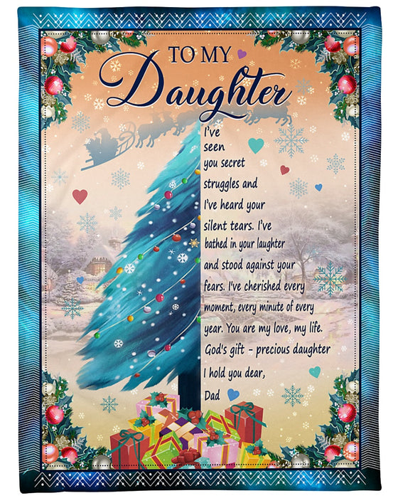 Personalized To My Daughter Blanket From Parents Snowflakes Pine I've Seen You Secret Custom Name Gifts For Christmas