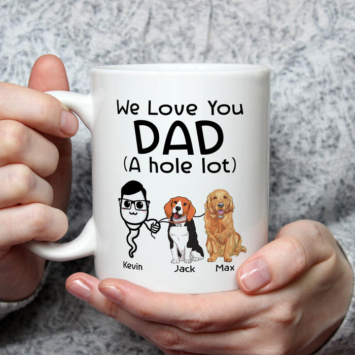 Personalized Ceramic Coffee Mug For Dog Dad Rockin' The Dog Dad Funny Sperm & Dog Print Custom Name 11 15oz Cup