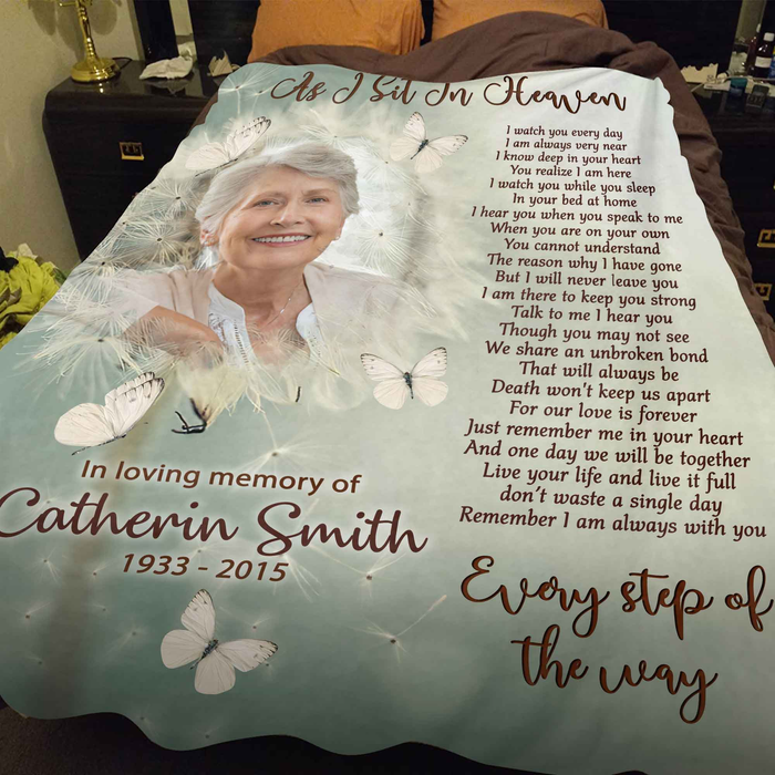 Personalized Memorial Blanket For Loss Of Loved Ones I Hear You When You Speak To Me Custom Name Photo Remembrance Gifts