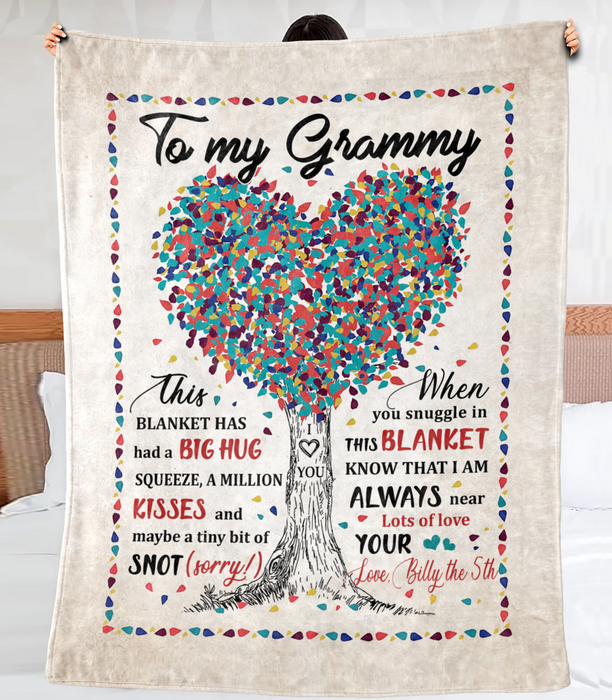 Personalized To My Grandmother Blanket From Grandchild Colorful Tree I Am Always Near Custom Name Gifts For Christmas