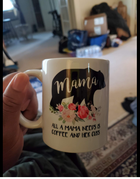 Personalized Ceramic Mug For Mom All Mama Needs Is Bear & Flowers Printed Custom Name 11 15oz White Coffee Cup