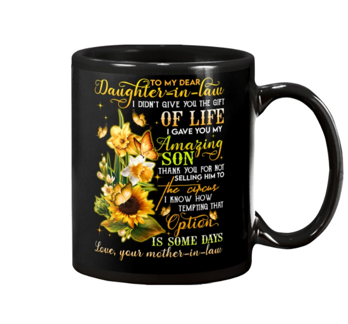 Personalized Coffee Mug Gifts For Daughter In Law Sunflower Option Is Some Days Custom Name Black Cup For Birthday