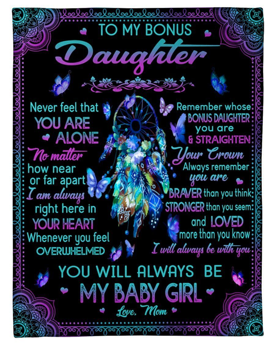 Personalized To My Stepdaughter Blanket From Step Mom Dad Dreamcatcher Always Be With You Custom Name Gifts For Birthday