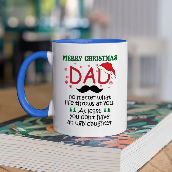 Personalized Coffee Mug For Dad From Kids No Matter What Life Throws At You Custom Name Ceramic Cup Gifts For Christmas