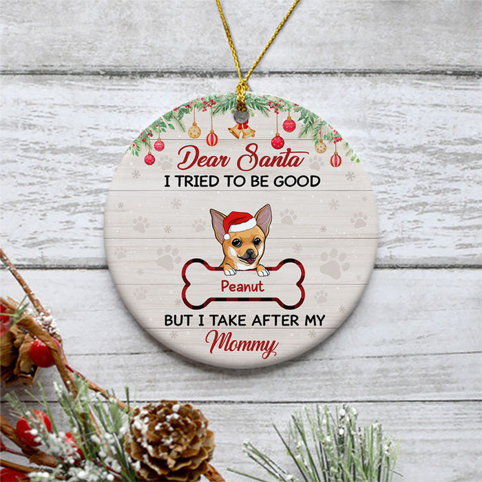 Personalized Ornament For Dog Lovers I Take After My Daddy Pawprints Baubles Custom Name Tree Hanging Christmas Gifts