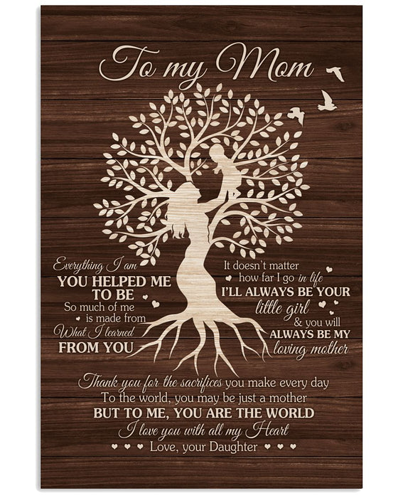 Personalized Canvas Wall Art For Mommy From Kids Everything I Am You Helped Me Tree Custom Name Poster Prints Home Decor