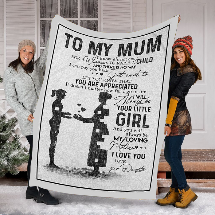 Personalized To My Mum Blanket From Daughter I Know It'S Not Easy For A Women To Raise A Child Puzzle Mom & Girl Printed