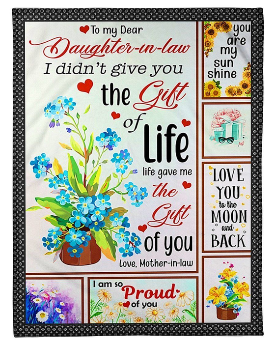 Personalized To Future Daughter In Law Blanket Life Gave Me You Sunflowers Floral Custom Name Gifts For Christmas
