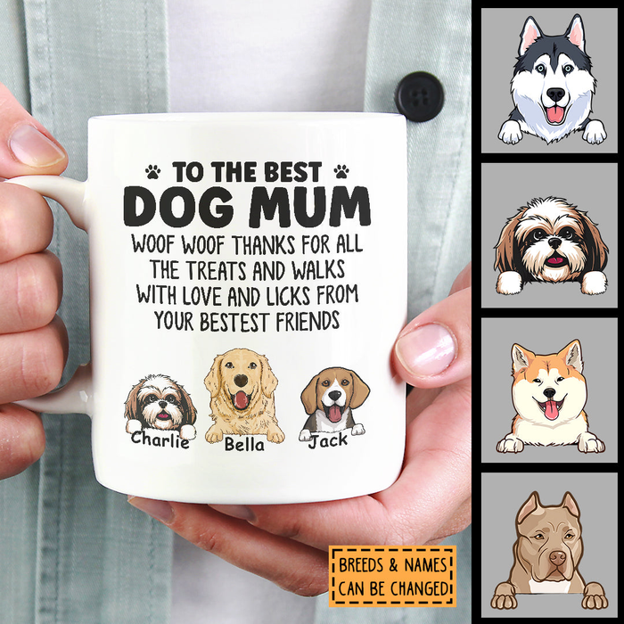 Personalized Coffee Mug Gifts For Dog Owners Thanks For All The Treats And Walks Custom Name White Cup For Christmas