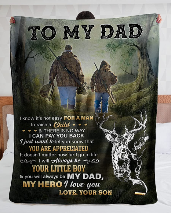 Personalized Blanket For Hunting Lovers To My Dad From Daughter Vintage Design Father's Day Blanket Custom Name