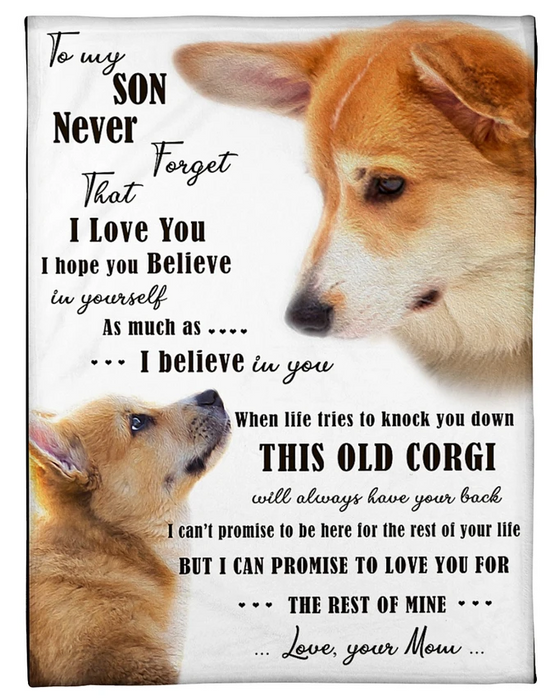 Personalized To My Son Blanket For Dog Lovers From Mom Dad Never Forget That I Love You Cute Dogs Printed