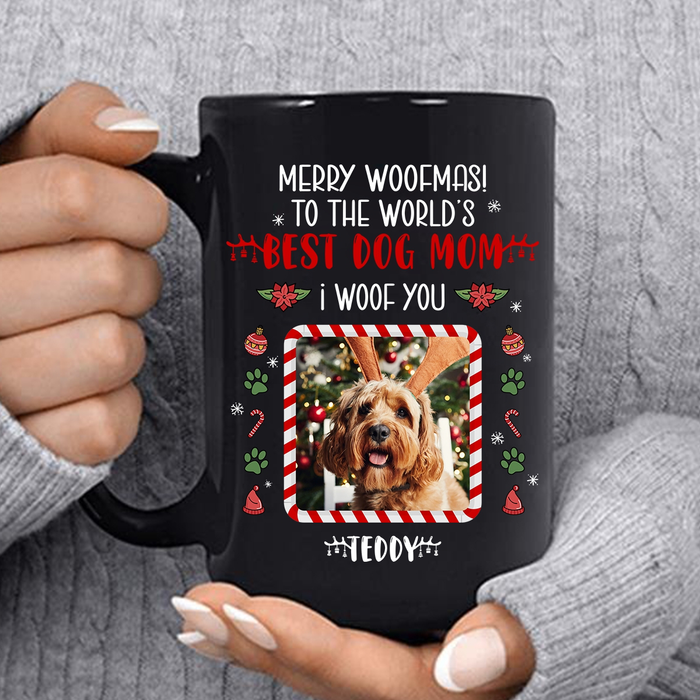 Personalized Coffee Mug Gifts For Dog Lover Merry To Doggy Mom Bestie Xmas Theme Custom Name Funny Cup For Christmas