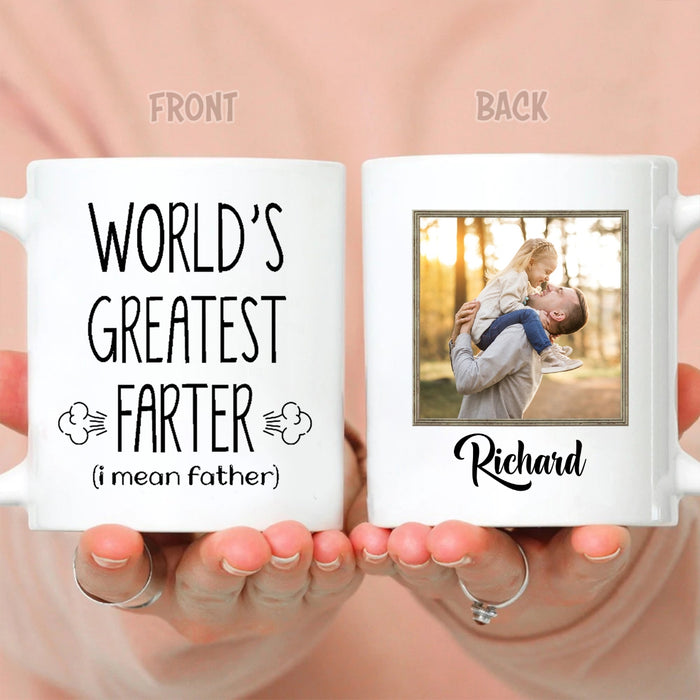 Personalized Coffee Mug For Father From Kids World’S Greatest Farter Naughty Custom Name Ceramic Cup Gifts For Christmas