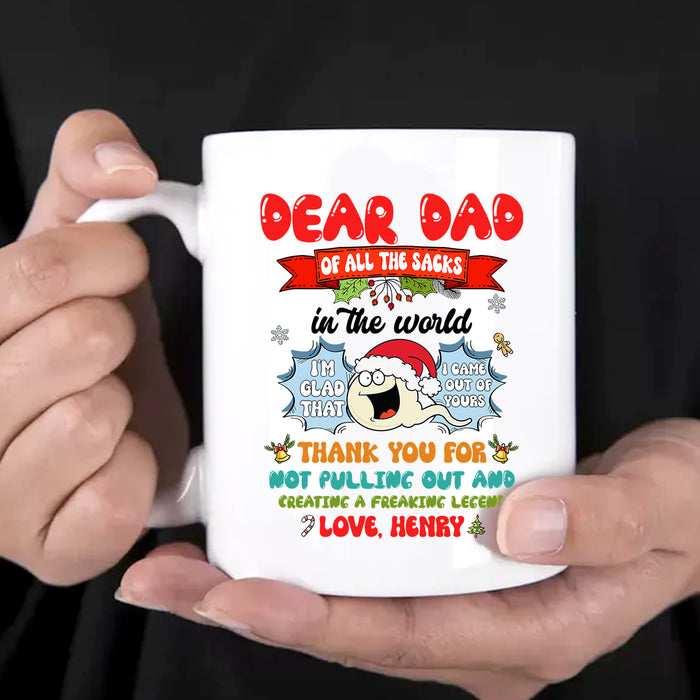 Personalized Coffee Mug For Daddy From Kids I Came Out Of Yours Funny Sperm Custom Name Ceramic Cup Gifts For Christmas