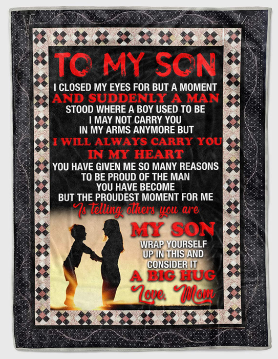 Personalized to My Son Message Fleece Blanket for Son from Mom & Dad I Closed My Eyes Great Customized Blanket for Birthday Christmas Thanksgiving Graduation Wedding Anniversary