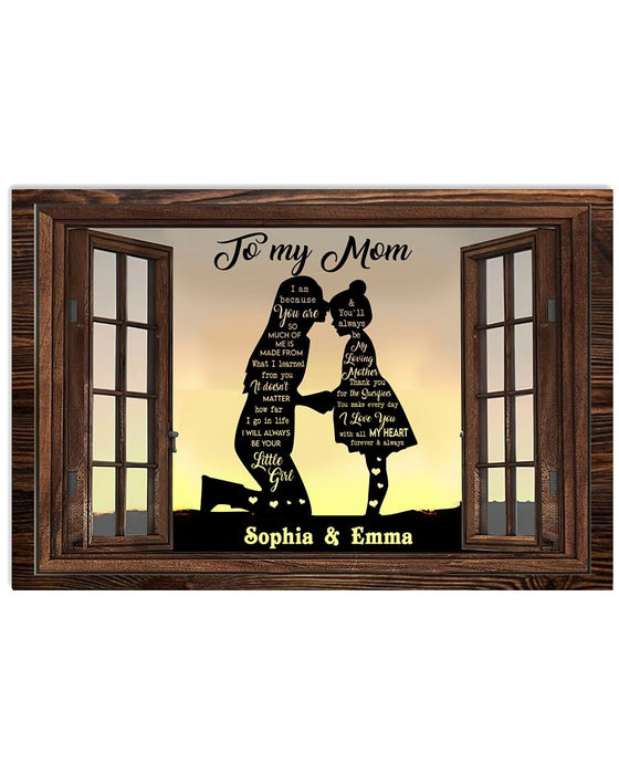 Personalized Canvas Wall Art For Mom From Daughter I Am Because You Are Window Theme Custom Name Poster Print Home Decor