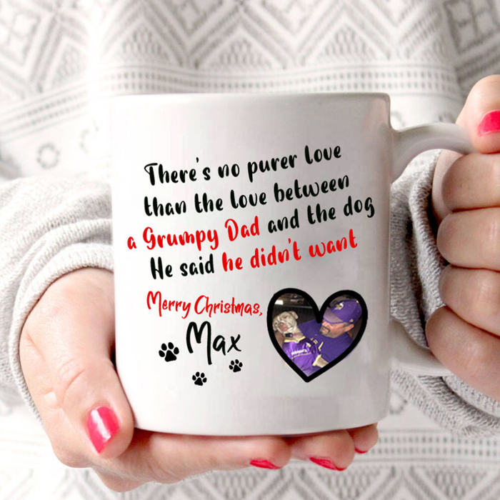 Personalized Coffee Mug Gifts For Dog Owners There's No Purer Love Than A Grumpy Dad Custom Name Funny Cup For Christmas