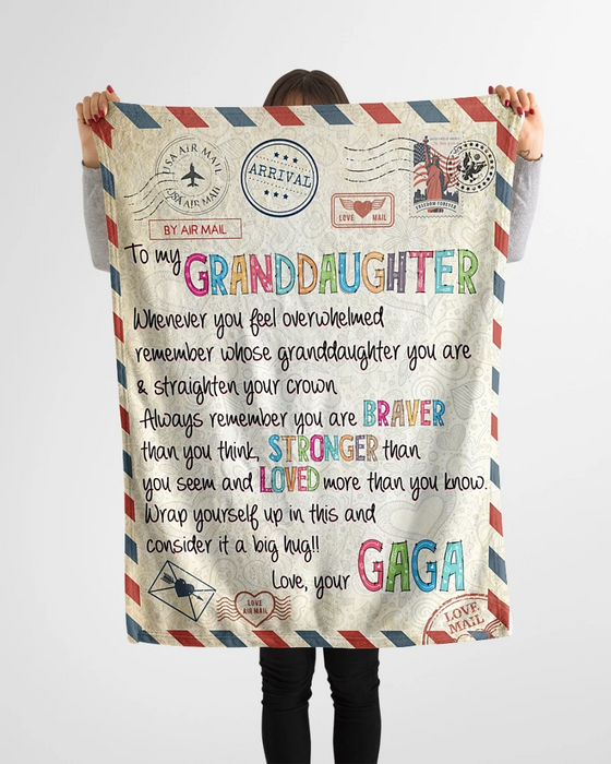 Personalized Fleece Blanket For Granddaughter Love Letter Wrap Yourself Up In This And Consider It A Big Hug