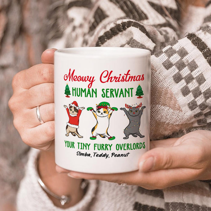 Personalized Coffee Mug Gifts For Cat Lovers Your Tiny Furry Overlords Custom Name White Cup For Birthday Christmas Xmas
