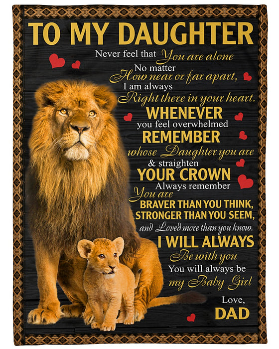 Personalized To My Daughter Blanket From Mom Dad Lion Always Be With You Custom Name Gifts For Birthday