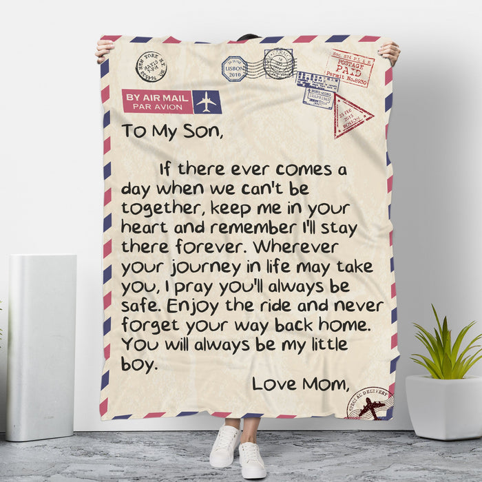 Personalized Family Letter Blanket To My Son You Will Always Be My Little Boy Fleece Sherpa Blanket From Mom Custom Name