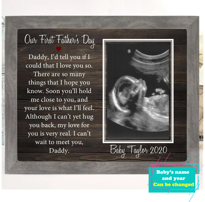 Personalized Poster For Dad Our First Father's Day Horizontal Poster No Frame Home Decor Father's Day Canvas