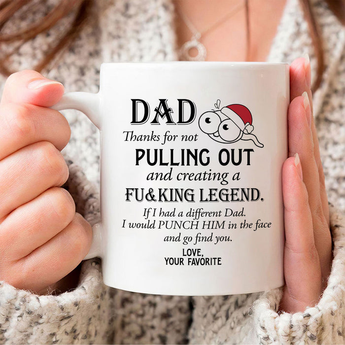 Personalized Coffee Mug For Dad From Son Daughter Saying Joke Naughty Sperm Custom Name Ceramic Cup Gifts For Christmas