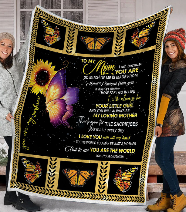 Personalized Fleece Blanket For Mom Print Butterfly Great Customized Blanket Gifts For Birthday Christmas Thanksgiving Mother’s Day