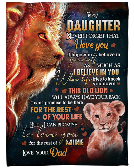 Personalized To My Daughter Blanket From Mom Dad Cute Lion Believe In Yourself Custom Name Gifts For Birthday