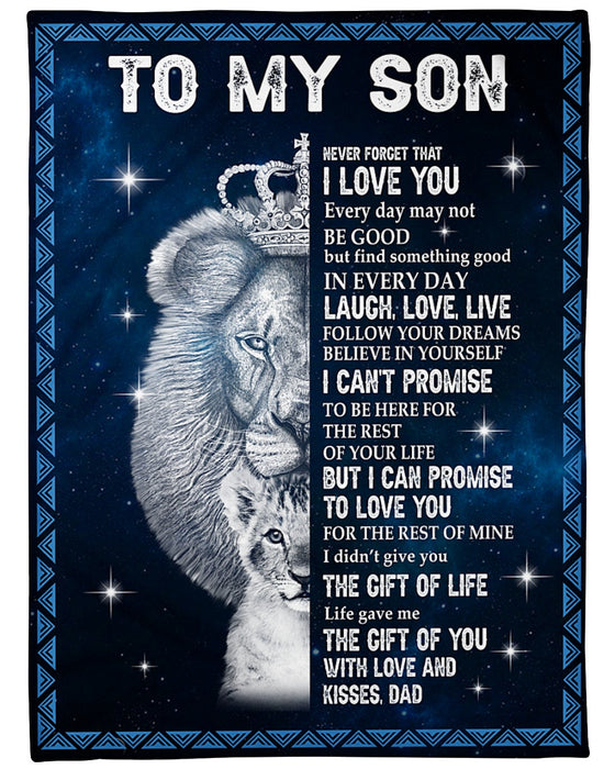 Personalized To My Son Blanket Gifts From Mom Dad Lion Face Every Day May Not Be Good Custom Name For Birthday Christmas