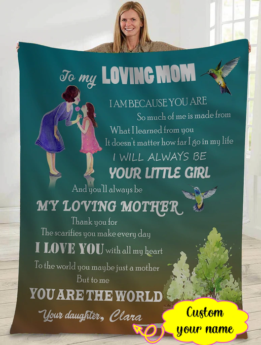 Personalized Blanket To My Loving Mom Mother & Daughter Print Custom Name Blanket For Mothers Day